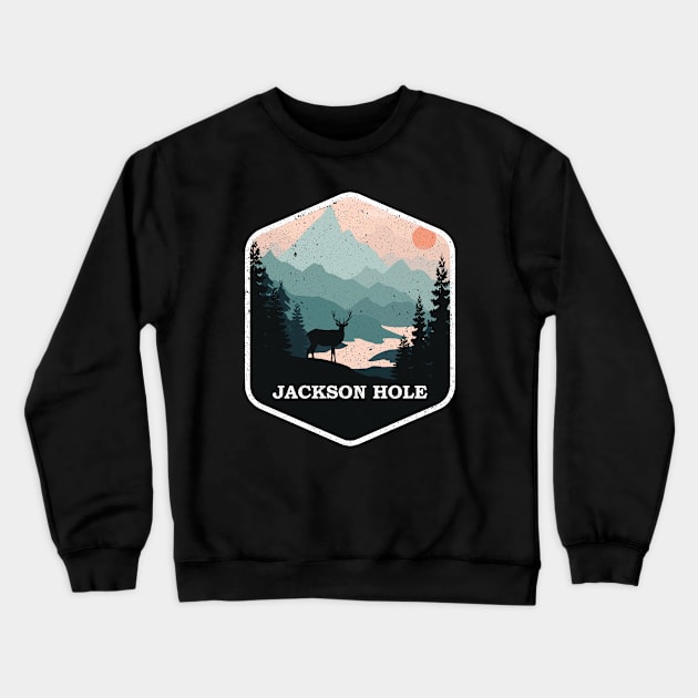 Jackson Hole Wyoming WY Vintage Mountains Hiking Souvenir Crewneck Sweatshirt by kalponik